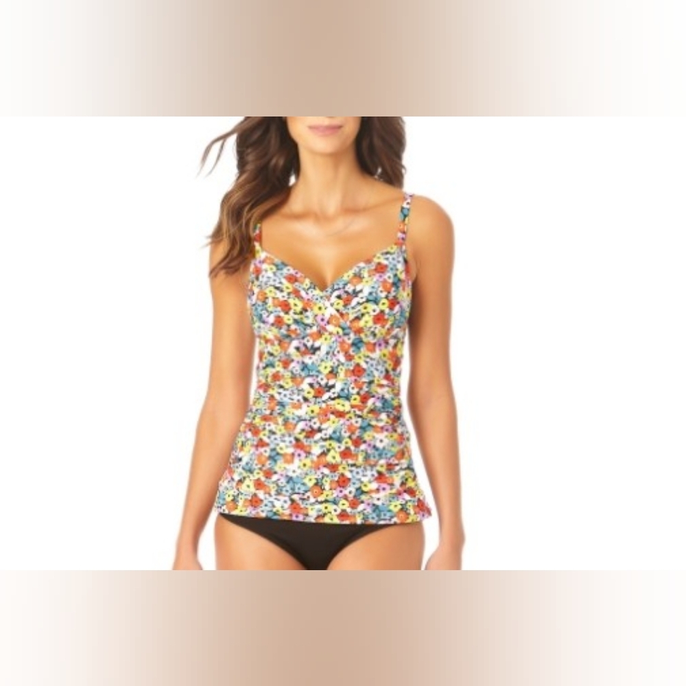 Anne Cole Twist Front Underwire Tankini Swim Top